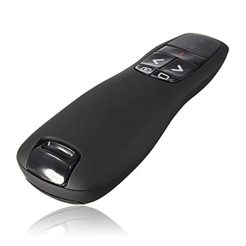 Portable handheld R400 Wireless Presenter (Clicker) with Receiver and Pointer with Red Laser Pen - Black