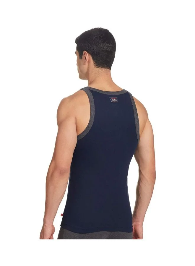 Jockey Navy US27 Men Super Combed Cotton Rib Square Neckline Gym Vest for Men | Best Price UAE