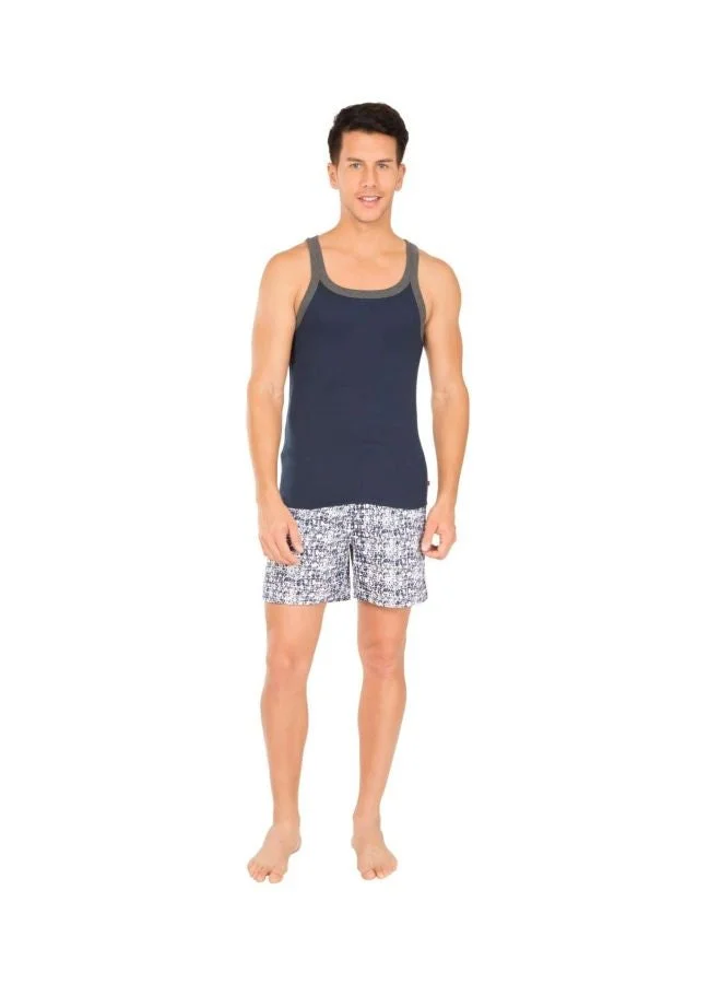 Jockey Navy US27 Men Super Combed Cotton Rib Square Neckline Gym Vest for Men | Best Price UAE
