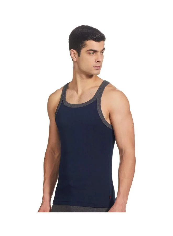 Jockey Navy US27 Men Super Combed Cotton Rib Square Neckline Gym Vest for Men | Best Price UAE