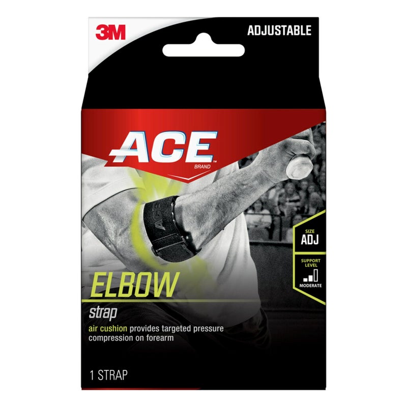 ACE Sport Tennis Elbow Strap, Adjustable, Black, 1/Pack - Image 1
