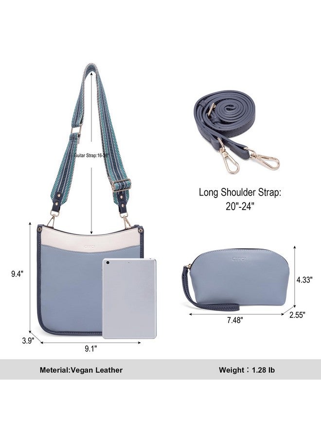 CLUCI Vegen Leather Crossbody Bags For Women Trendy 2Pcs Hobo Handbag Wallet Set With 2Adjustable Guitar Strap - Image 2