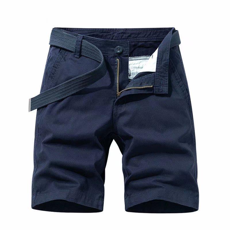 2025 Summer Solid Color Shorts Boys' Trendy Casual Straight-Leg Quarter Pants Slim Large Size Workwear Thin Medium Pants Trendy - Image 3