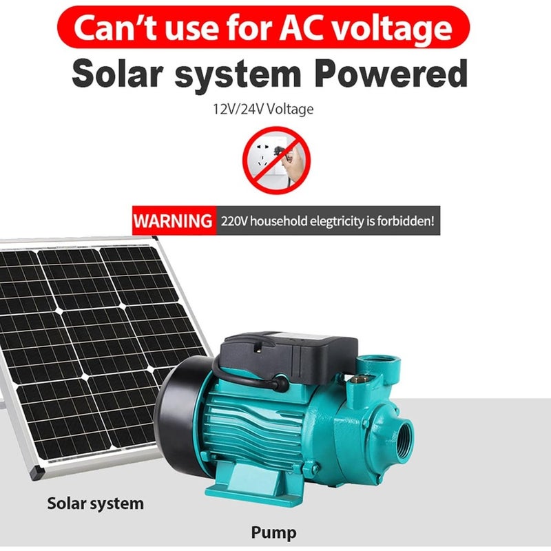 Solar DC Pump, 200W 35L/min 3200 Rpm Self Priming 25m Pump, Compact Lightweight with Cast Aluminum Body and Stainless Steel Plate - Image 4