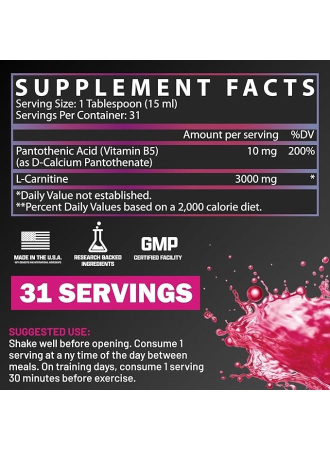 Nutrex Research Liquid Carnitine 3000 | Premium Liquid Carnitine, Boost Endurance, Fat Loss Support | (465 ML, Berry Blast) - Image 2