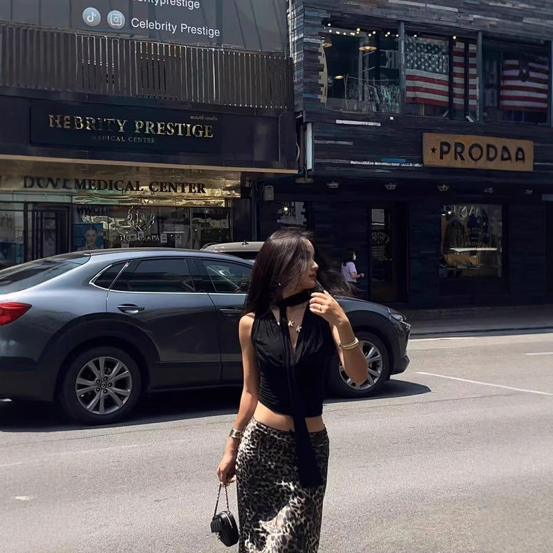 سترة نسائية بلا أكمام مع ياقة متأرجحة وخصر نحيف لصيف سبايس جيرلز بلوزة بنفسجية ضيقة بحبال للارتداء الخارجي أوروبية - Image 4