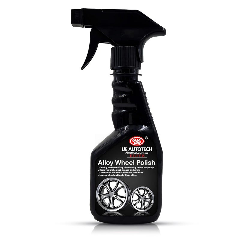 UE Elite Alloy Wheel & Tire Cleaner, Removing Surface rust, stains, oxidation, water spots, Dissolves brake dust and grime, Effective on painted and clear coated rims & tires, Brilliant shine - 200 ML - Image 1