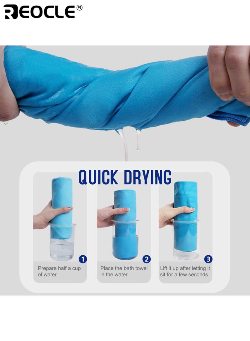 ريوكل منشفة رياضية سريعة الجفاف للتخييم في الهواء الطلق محمولة منشفة تخزين مع حقيبة شبكية خفيفة ألياف فائقة النعومة مناسبة للجري اللياقة ركوب الدراجات التنزه - Image 4