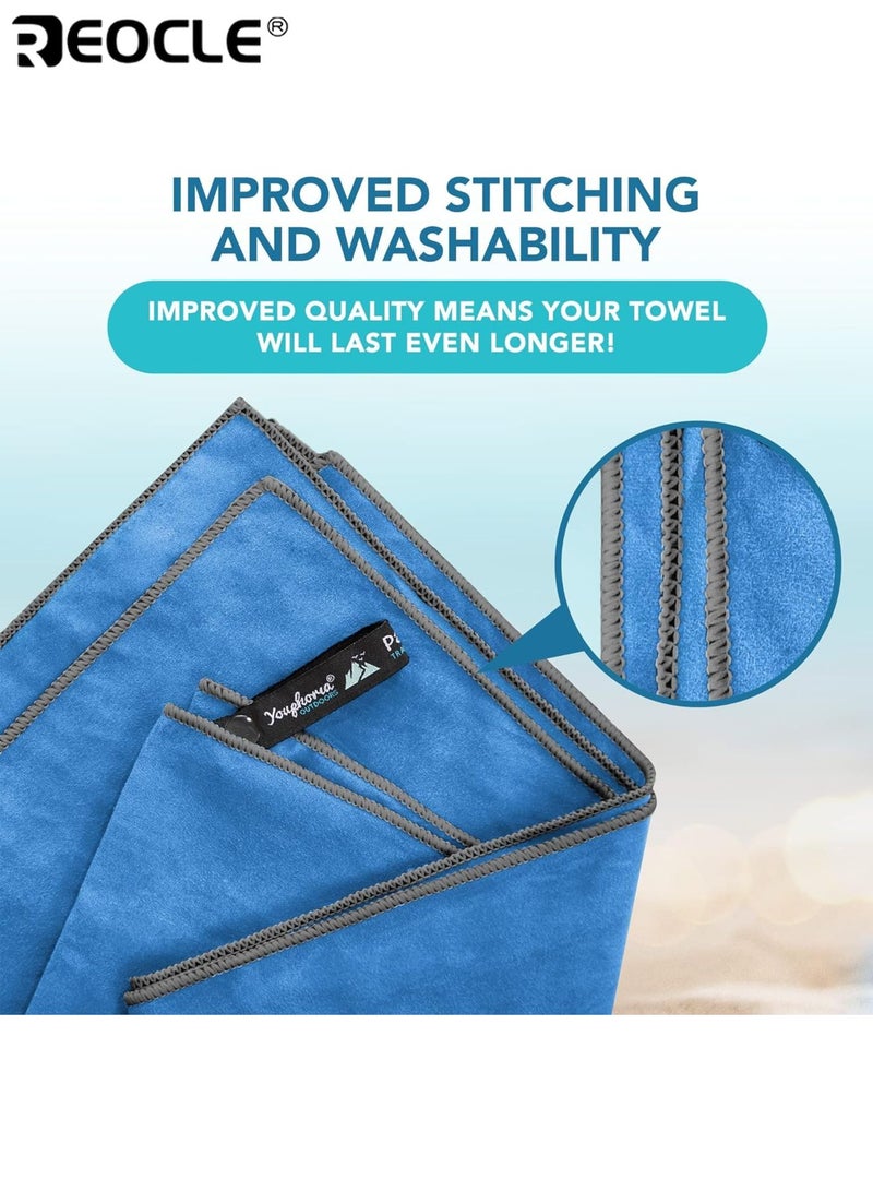 ريوكل منشفة رياضية سريعة الجفاف للتخييم في الهواء الطلق محمولة منشفة تخزين مع حقيبة شبكية خفيفة ألياف فائقة النعومة مناسبة للجري اللياقة ركوب الدراجات التنزه - Image 5