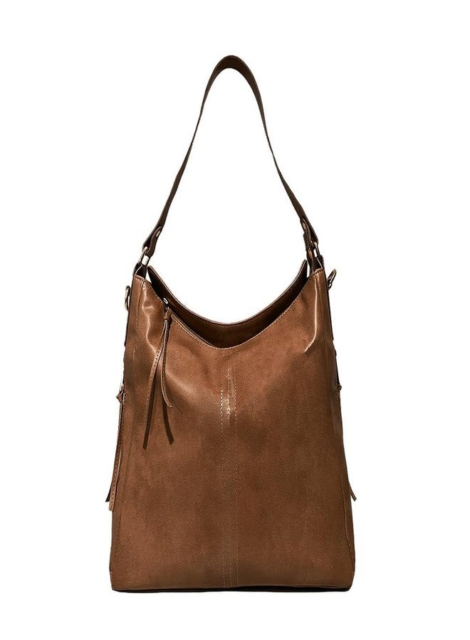 IMARS Fashion Brown Faux Leather Handbag for Women & Girls - Large Western Shoulder Bag with Top Handle, Multi-Pocket Design & Zipper Closure - Image 1