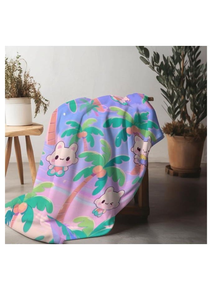 عام بطانية رقيقة من الفانيلا (دافئة ومريحة، ومناسبة للنوم واستخدام الألعاب وإزالة الغبار ومقاومة للرمل) 150 سم * 200 سم - 372 - Image 1