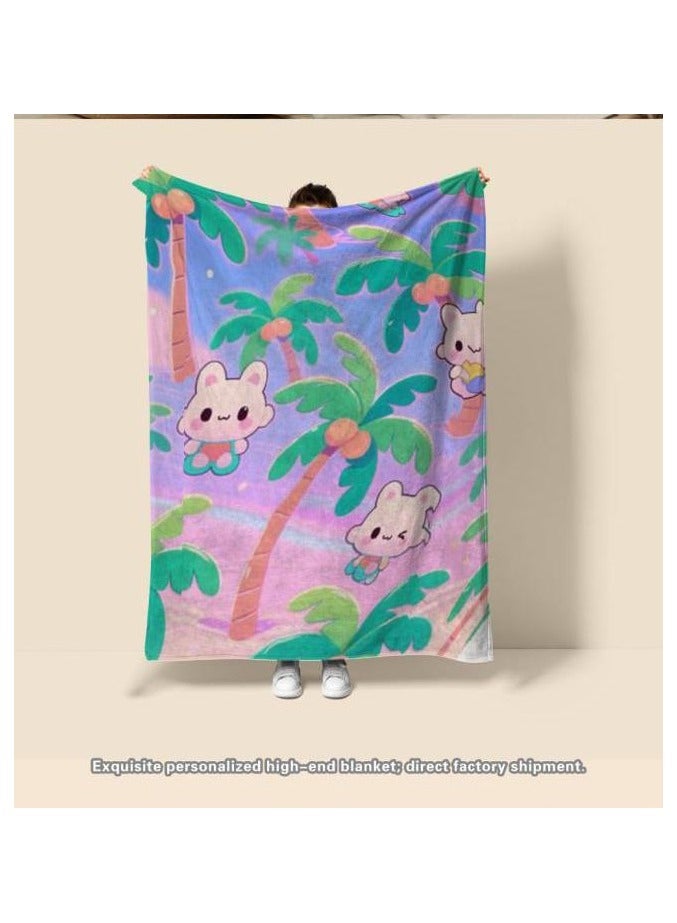 عام بطانية رقيقة من الفانيلا (دافئة ومريحة، ومناسبة للنوم واستخدام الألعاب وإزالة الغبار ومقاومة للرمل) 150 سم * 200 سم - 372 - Image 3