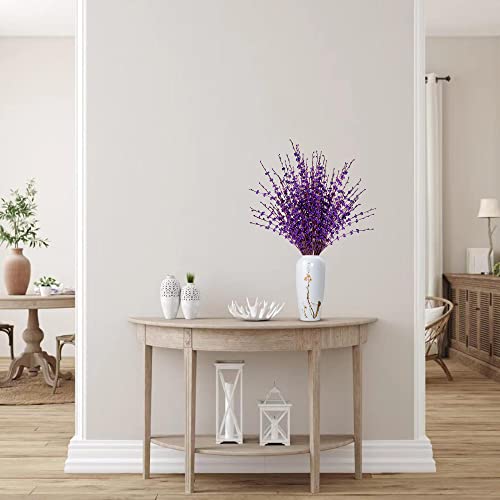 Sggvecsy 10 Pcs 295 Long Artificial Jasmine Flowers Tall Fake Flower Bouquet Faux Jasmine Plants Dry Branches for Wedding Home Party Office Hotel Restaurant Kitchen DecorationDark Purple - Image 3