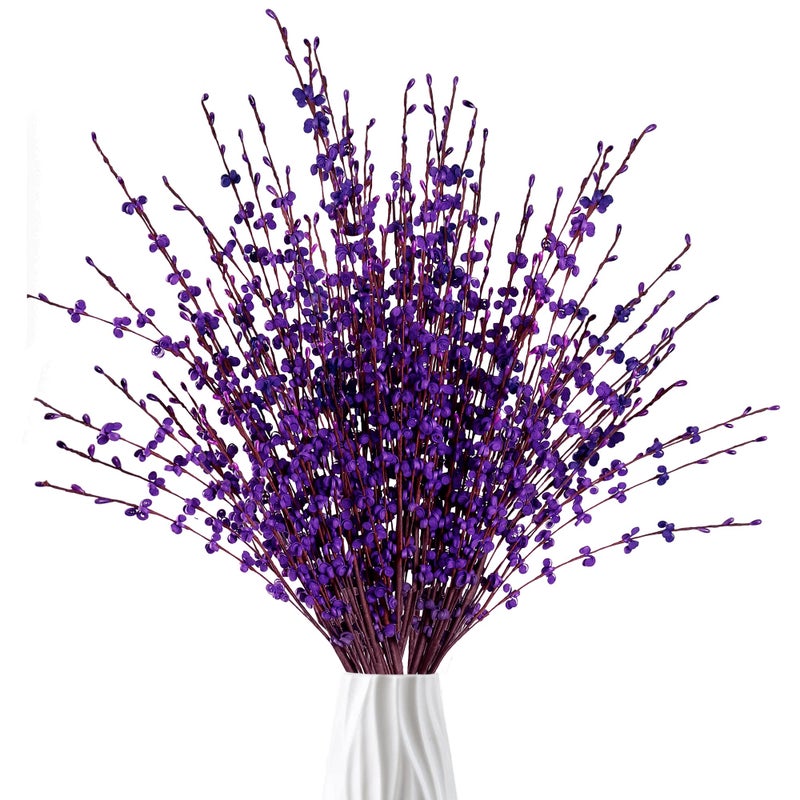 Sggvecsy 10 Pcs 295 Long Artificial Jasmine Flowers Tall Fake Flower Bouquet Faux Jasmine Plants Dry Branches for Wedding Home Party Office Hotel Restaurant Kitchen DecorationDark Purple - Image 2