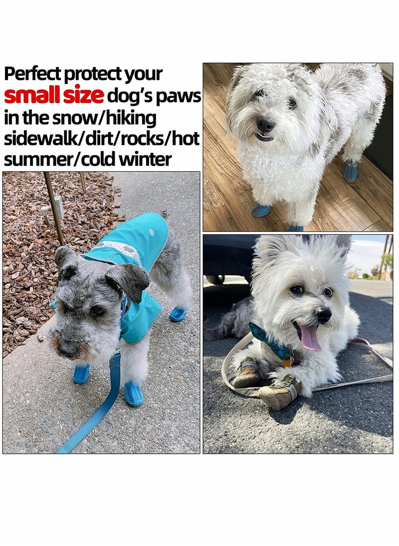 KASTWAVE Dog Shoes 4 Pcs Size 2 Anti Slip Breathable Waterproof Dog Booties Boot Paw Protector for Small Dog Dog Hiking Shoes with Reflective Adjustable Strap Zipper Puppy Shoe for Hot Pavement Winter Snow  - Image 4