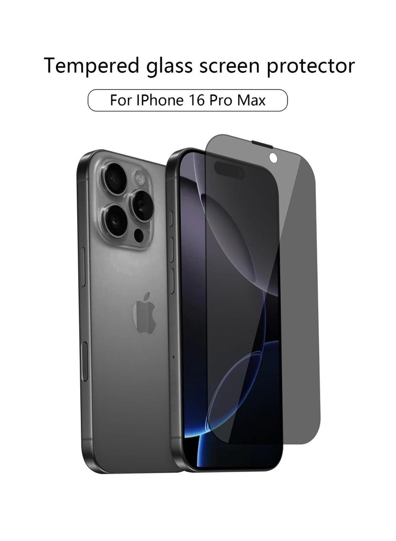 QIRG 1 Pack iPhone 16 Pro Max  Privacy Screen Protector,Support Fingerprint Unlock Screen Protector for iPhone 16 Pro Max ,High hardness Tempered Glass Film,Anti-Scratch Case Friendly - Image 1