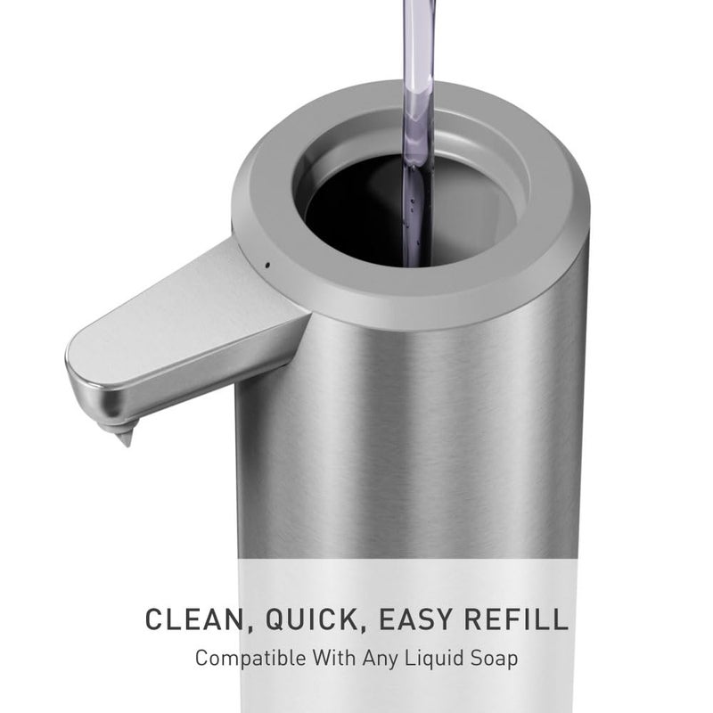 simplehuman 9 oz. Touch-Free Automatic Rechargeable Sensor Pump, Brushed Stainless Steel, New - Image 4