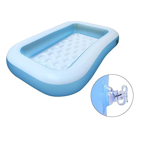 SuNZita® Bath tub for Baby Inflatable Rectangular Pool with Air Pump Inflatable Rectangular Pool, with Air Pump - Multi Color -6 Feet - Image 3