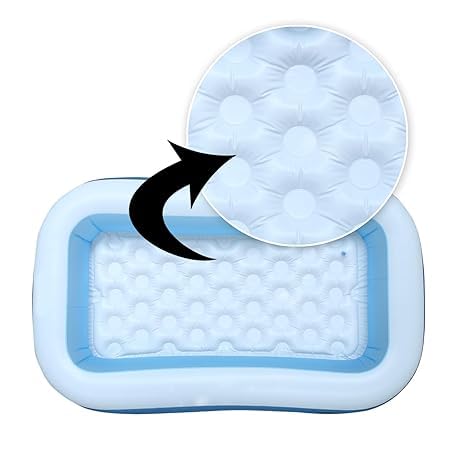 SuNZita® Bath tub for Baby Inflatable Rectangular Pool with Air Pump Inflatable Rectangular Pool, with Air Pump - Multi Color -6 Feet - Image 2