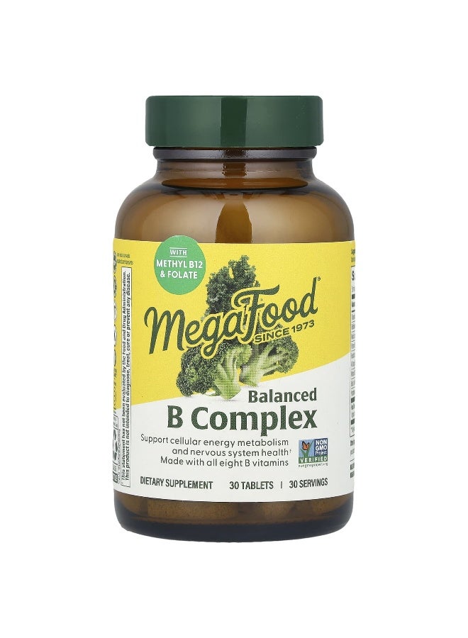 MegaFood, Balanced B Complex, 30 Tablets (Packaging may vary) - Image 1