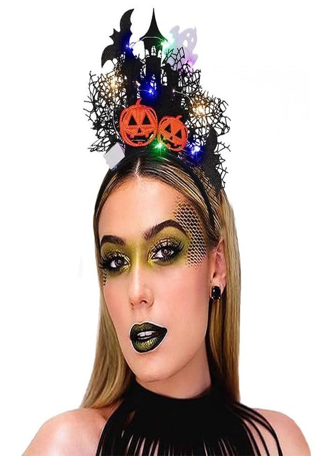CAKURE Light Up Headband Halloween Costume Headwear Glowing Black Hair Bands Rave Hair Accessories for Nightclub Party Festival - Image 1