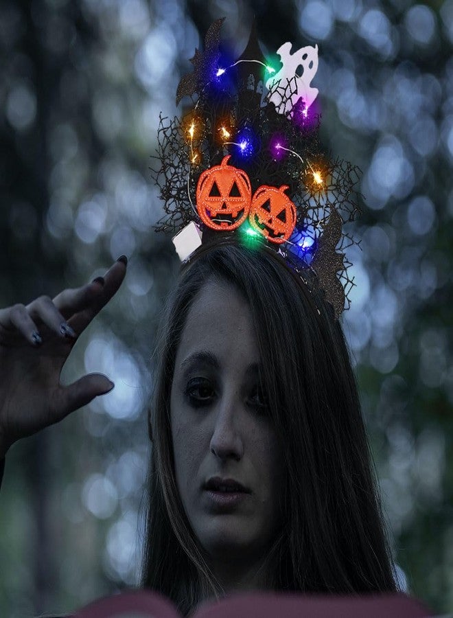 CAKURE Light Up Headband Halloween Costume Headwear Glowing Black Hair Bands Rave Hair Accessories for Nightclub Party Festival - Image 4