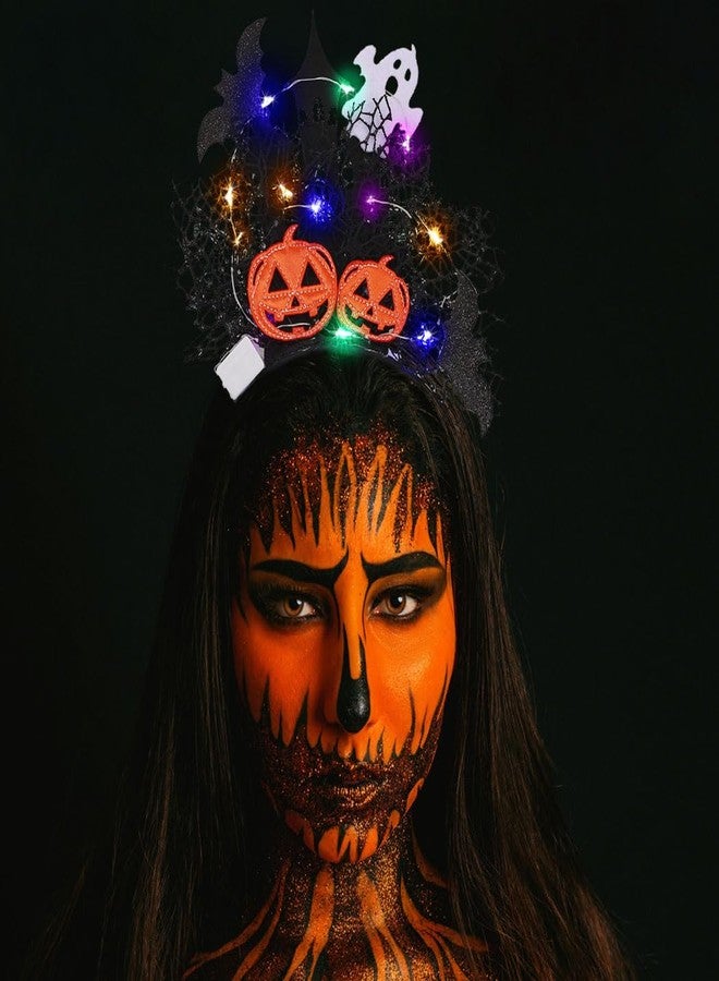 CAKURE Light Up Headband Halloween Costume Headwear Glowing Black Hair Bands Rave Hair Accessories for Nightclub Party Festival - Image 3