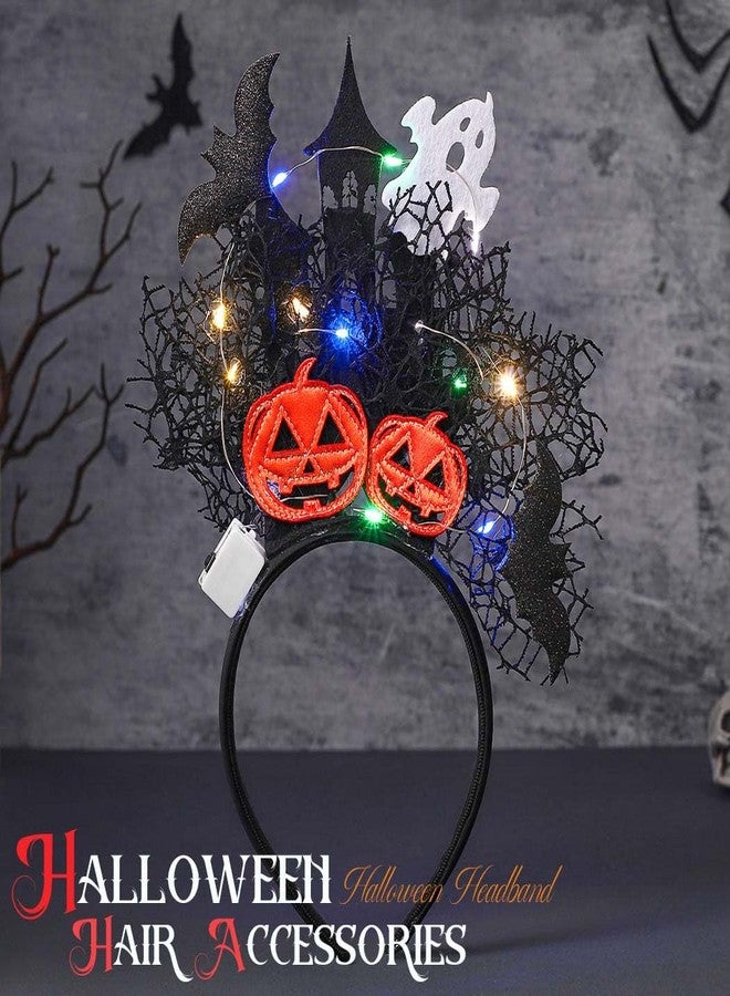 CAKURE Light Up Headband Halloween Costume Headwear Glowing Black Hair Bands Rave Hair Accessories for Nightclub Party Festival - Image 2