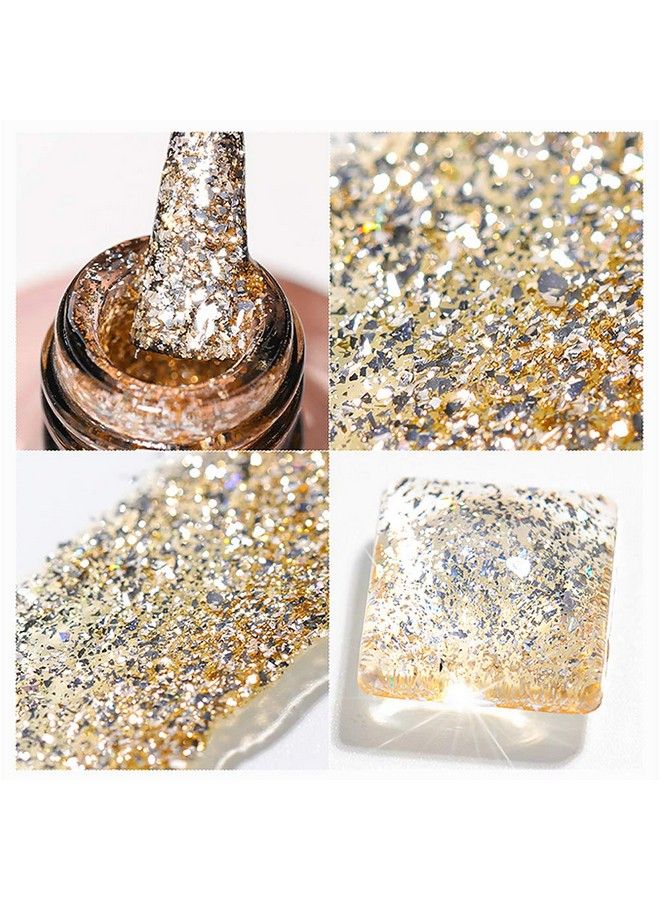 SUPWEE طلاء أظافر جل لامع باللون الذهبي 10 مل (0.33 أونصة سائلة) - Image 3