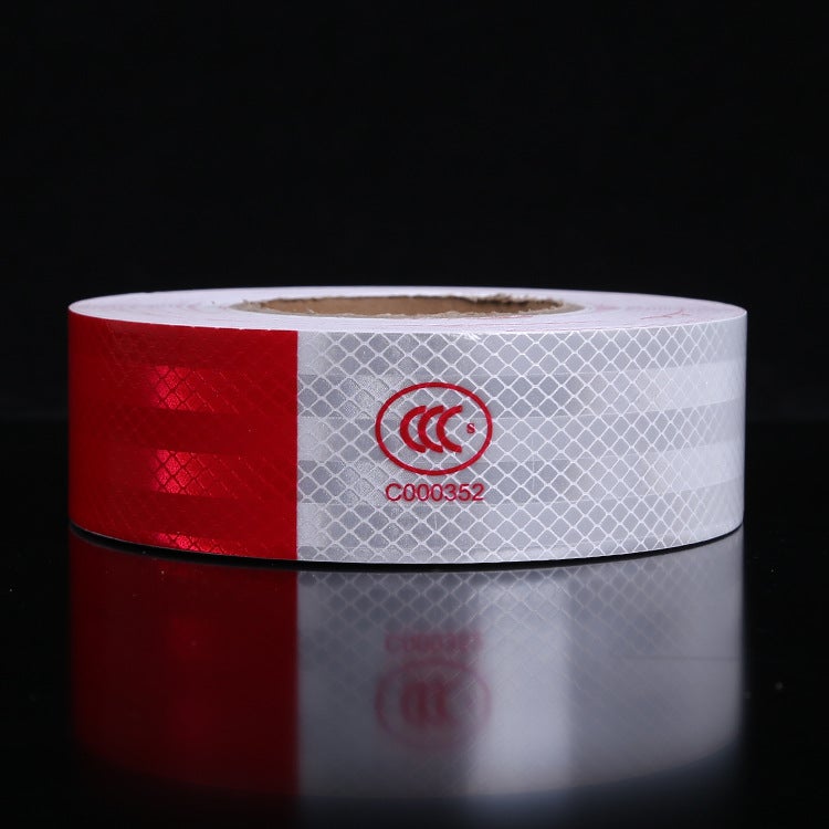 Spot wholesale steam truck body annual inspection review red and white reflective stickers reflective film night warning tape reflective strip 5*50m/Volume