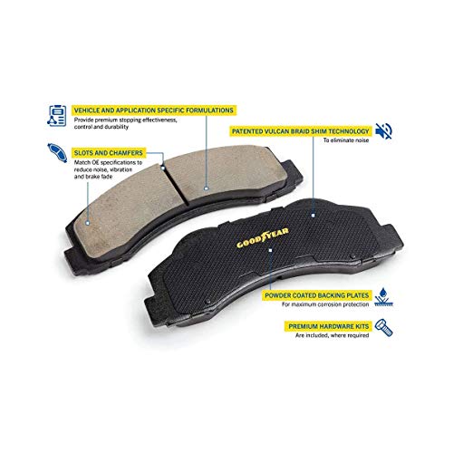 Goodyear Brakes GYD1274 | Truck & SUV Carbon-Ceramic Rear Brake Pads fits Dodge Nitro 12-07; Jeep Liberty 13-08, Wrangler 17-07, Wrangler JK 2018 - Image 4
