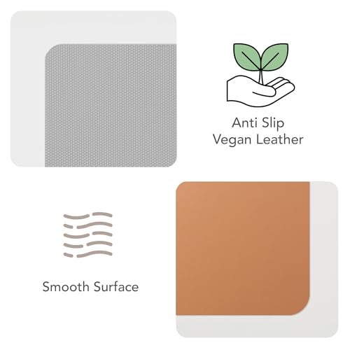 SenseAGE Slim Mouse Pad for Home/Office, Portable Mouse Mat for Computer & Laptop, Fabric Style Vegan Leather, Non-Slip Base, Compatible with Laser and Optical Mouse, 8.66” x 8.66” (Light Grey) - Image 5
