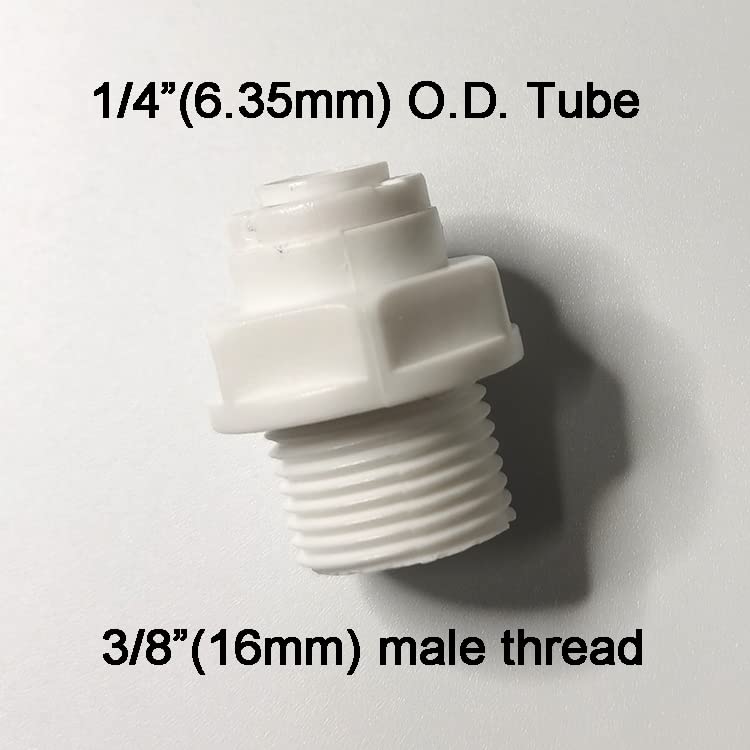 Malida Male Push To Connect Tube Fitting,water purifiers Quick Connector Drinks Dispense and water filtration system fittings (3/8 NPT Male x 1/4 OD Tube) - Image 2