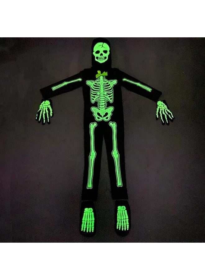 Toyland Kids Skeleton Costume Halloween Costumes Glow in The Dark for Boys and Girls - Image 3