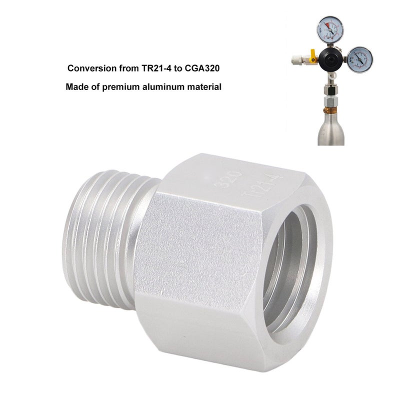 Soda Refill Adapter Tr21‑4 to CGA320 CO2 Cylinder Cartridge Fill Tank Connector Aluminum Alloy - Image 5