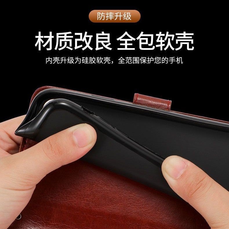 غطاء واقي بملمس جلد لـ Redmi Note 14 Pro باللون أسود مغناطيسي مع مغناطيس قوي ومقاوم للخدش مع مقاوم للصدمات مع حماية من السقوط للاستخدام اليومي للاستخدام المنزلي للعائلة - Image 4