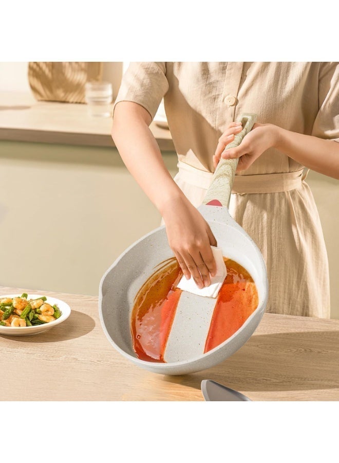 مقلاة غير لاصقة، مجموعة قلايات مصنوعة من الجرانيت للطبخ، مجموعة أواني طهي عجة بمقابض مقاومة للحرارة، هدية عيد ميلاد للستات (٨ إنش و ٩.٥ إنش و ١١ إنش) - Image 5