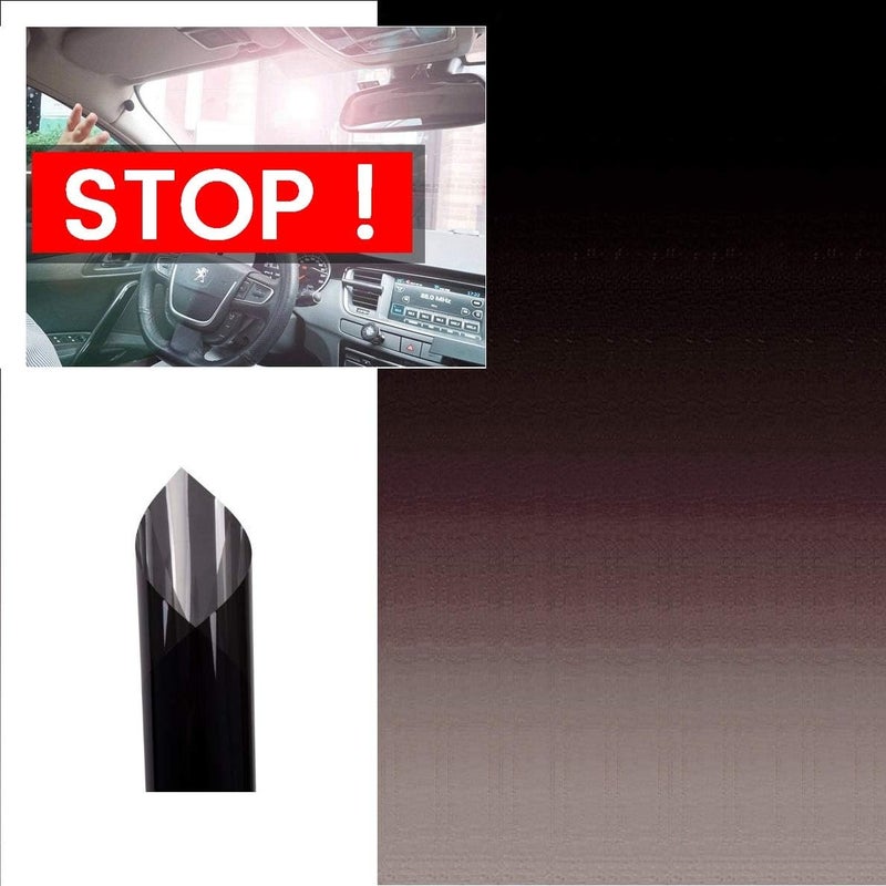 Station Mania Solar Film Strip 150 x 20 cm for Windscreen - Black with Gradient Opacity - Image 2
