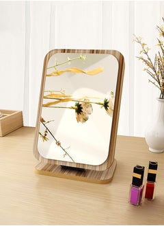 Generic Cosmetic Mirror, Rectangular Tabletop Mirror, Standing Wooden Mirror, 90° Rotation, Used for Dressing Table, Bedroom, Office  - Image 4