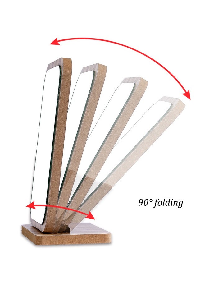 Generic - Cosmetic Mirror, Rectangular Tabletop Mirror, Standing Wooden Mirror, 90° Rotation, Used for Dressing Table, Bedroom, Office - Image 1