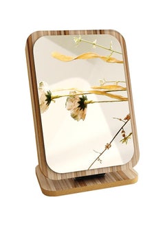 Generic Cosmetic Mirror, Rectangular Tabletop Mirror, Standing Wooden Mirror, 90° Rotation, Used for Dressing Table, Bedroom, Office  - Image 1