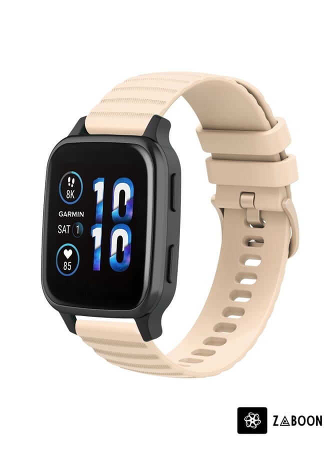 Zaboon Replacement Watch Band For Garmin Replacement Watch Band Forerunner Sq2 Music 20mm Wavy Dot Pattern Solid Color Silicone - Image 1