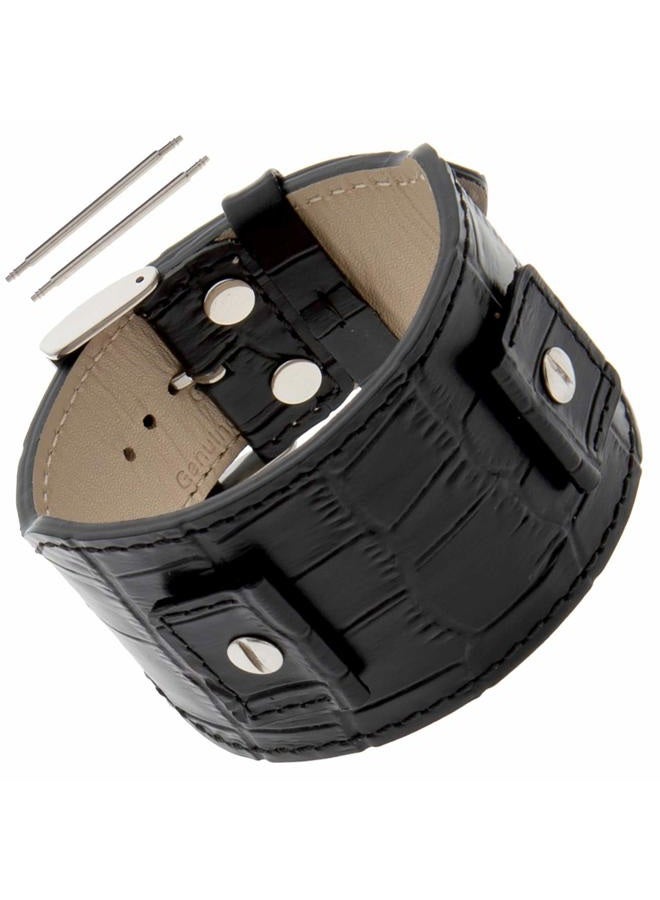 Gilden Gator-Grain Calfskin Leather Cuff Watch Band Bracelet FC30 - Image 1
