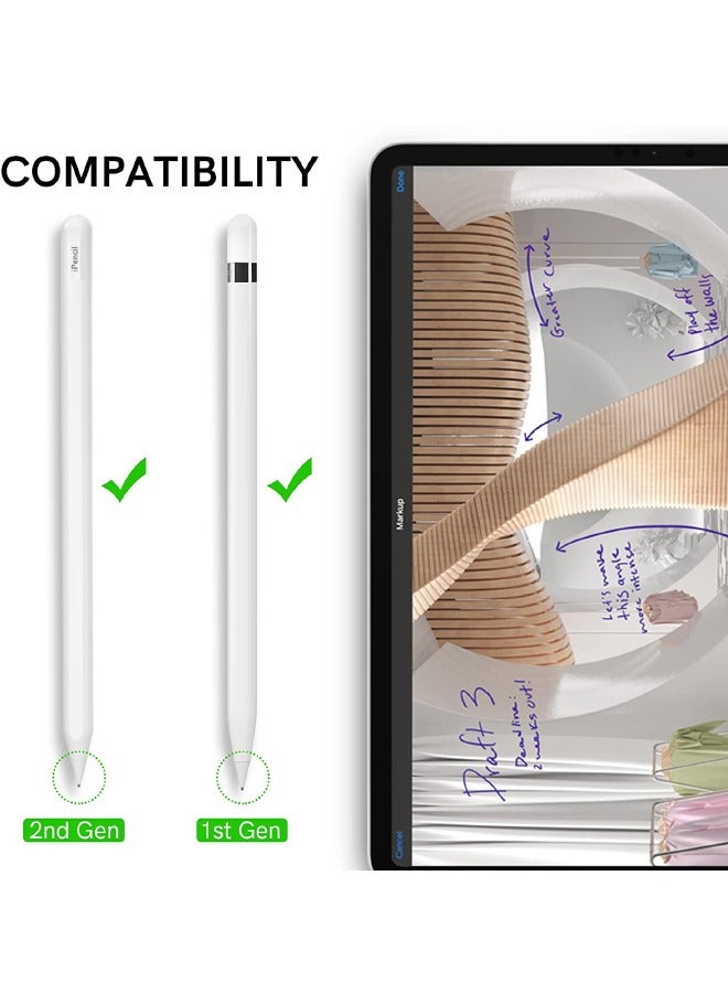 3-Piece Apple Pencil Replacement Tips for Apple Pencil 2nd Gen and 1st Gen, Upgraded Longer Fine Point High Sensitive, No Wear Out Noiseless Precise Control Stylus Tip (Clear+Black+White) - Image 2