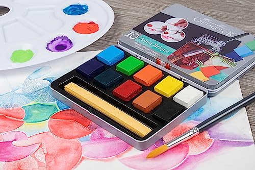Cretacolor Aqua Brique Watercolor Block 10-Color Tin Set, Aqua Brique 10 Color Set - Image 3