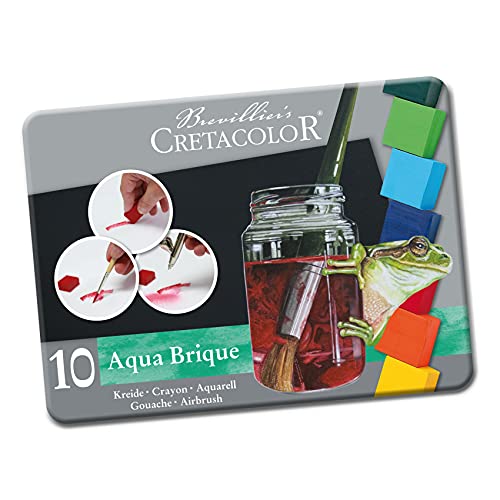 Cretacolor Aqua Brique Watercolor Block 10-Color Tin Set, Aqua Brique 10 Color Set - Image 2