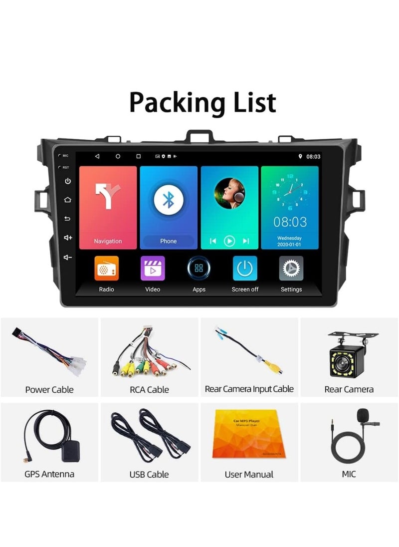 RAYMOS - Toyota Corolla Car Stereo Android Screen 2006-2012 Support Apple Carplay Android Auto Wireless Bluetooth USB Support Offline-Online Maps Radio Full HD IPS Touch Screen - Image 1