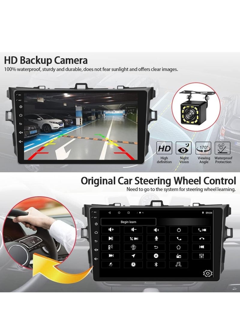 RAYMOS - Toyota Corolla Car Stereo Android Screen 2006-2012 Support Apple Carplay Android Auto Wireless Bluetooth USB Support Offline-Online Maps Radio Full HD IPS Touch Screen - Image 1