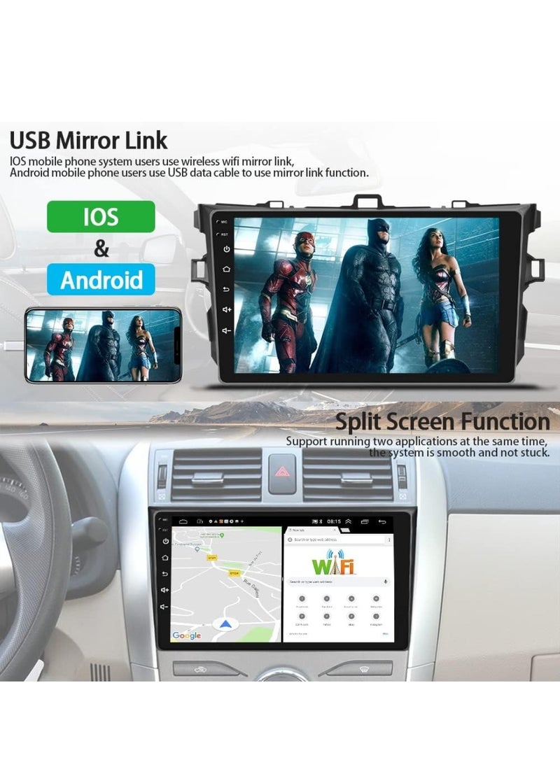 RAYMOS - Toyota Corolla Car Stereo Android Screen 2006-2012 Support Apple Carplay Android Auto Wireless Bluetooth USB Support Offline-Online Maps Radio Full HD IPS Touch Screen - Image 1