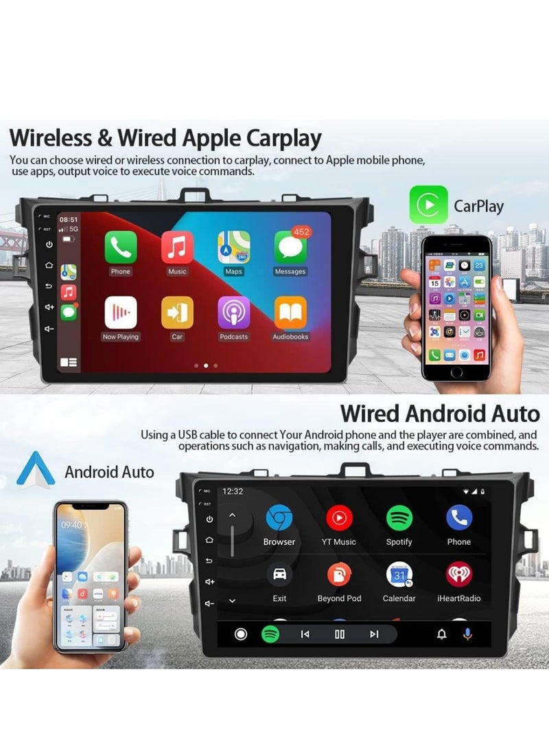RAYMOS - Toyota Corolla Car Stereo Android Screen 2006-2012 Support Apple Carplay Android Auto Wireless Bluetooth USB Support Offline-Online Maps Radio Full HD IPS Touch Screen - Image 1